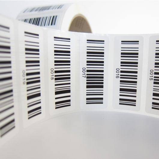 Barcodeetiketten, fortlaufend, Barcode 0001-1000, PE-Folie, 50 x 20 mm-2
