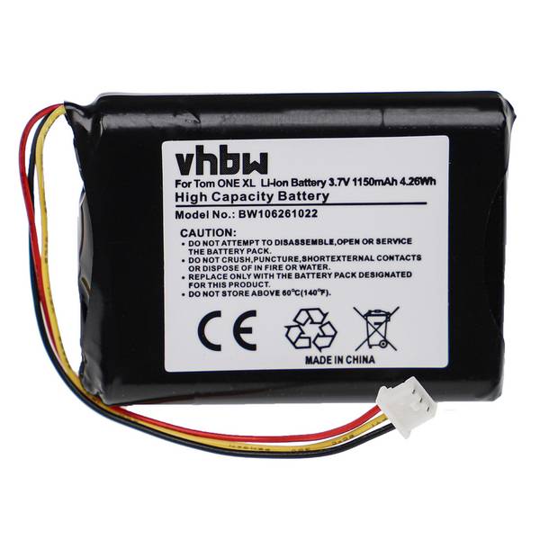 vhbw Akku Ersatz für Maxwell IPC653443 | für GPS Navigation Navi (1150 mAh, 3,7 V, Li-Ion)