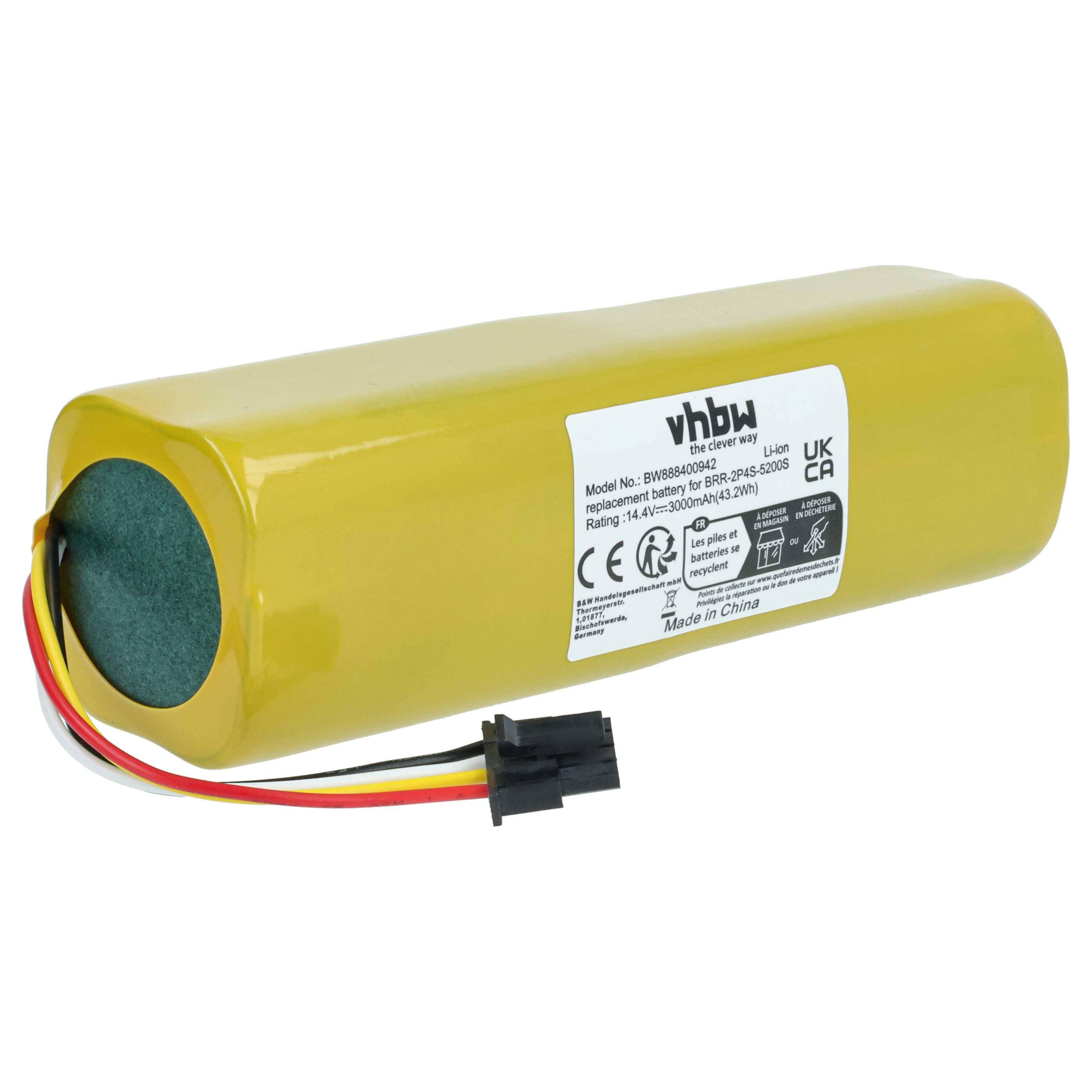 vhbw Akku kompatibel mit Xiaomi Dreame Bot L20 Ultra | Bot L10s Ultra RLS6LADC-6 Saugroboter (3000 mAh, 14,4 V, Li-Ion)-0