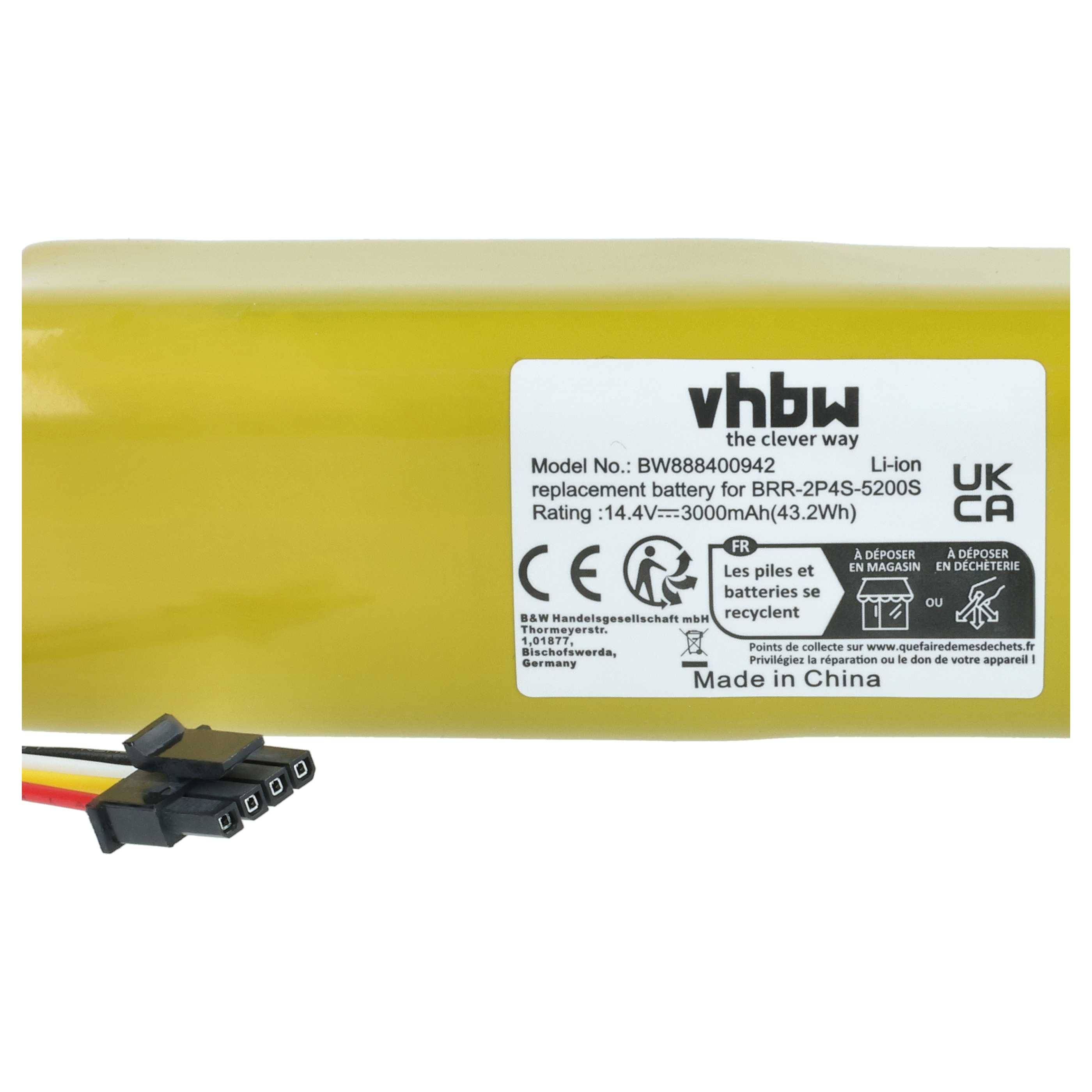 vhbw Akku kompatibel mit Xiaomi Dreame Bot L20 Ultra | Bot L10s Ultra RLS6LADC-6 Saugroboter (3000 mAh, 14,4 V, Li-Ion)-3