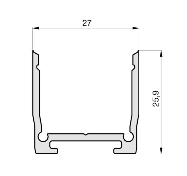 Radium Lampenwerk Aufbau-Aluminium-Profil TRPA254-2