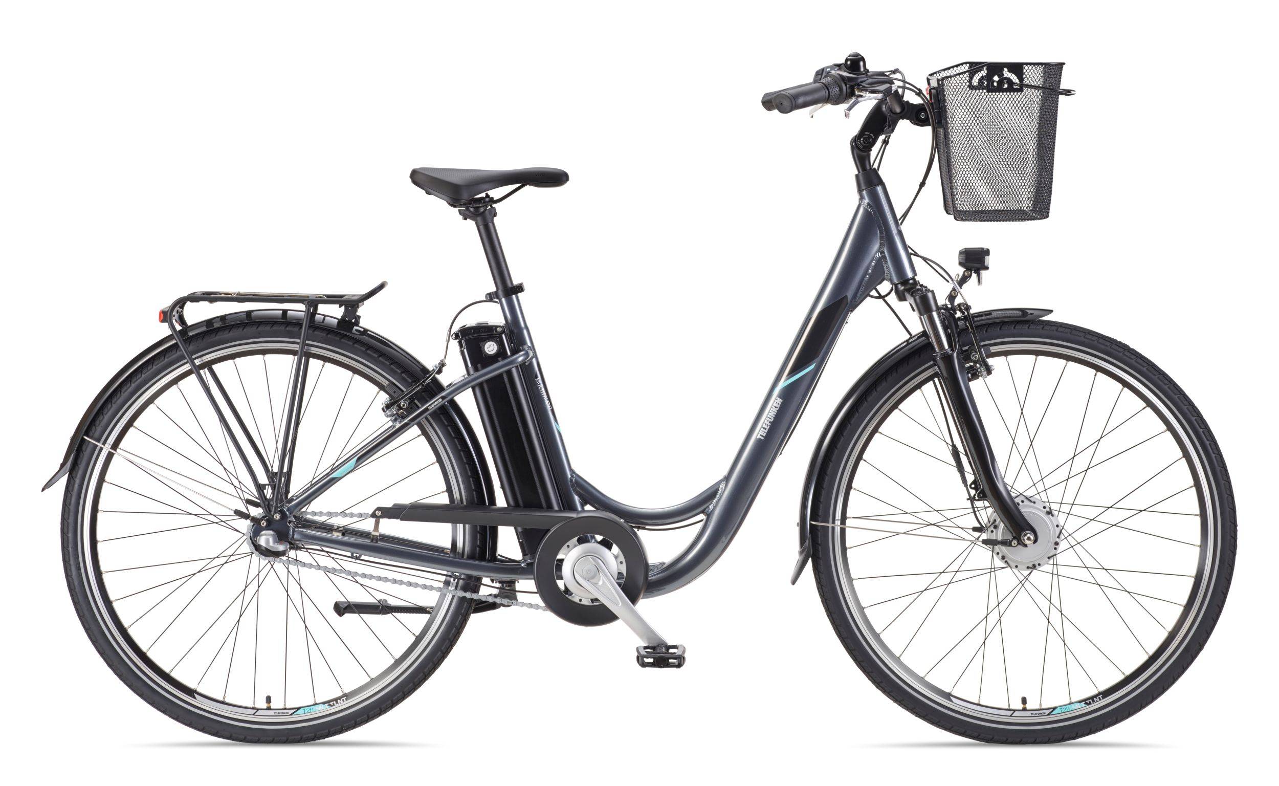 Telefunken E-Bike RC830 28 Zoll mit 3-Gang Shimano Nabenschaltung / Frontmotor 250W / Sitzrohrakku 531,3 Wh / anthrazit-1