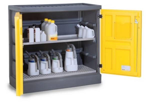 Denios Chemikalienschrank aus PE, HxBxT 1.130 x 1.225 x 640 mm