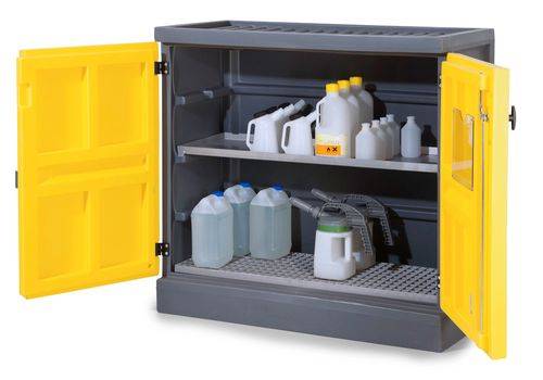 Denios Chemikalienschrank aus PE, HxBxT 1.130 x 1.225 x 640 mm-1