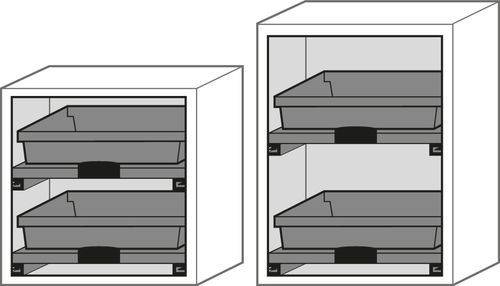 asecos Säuren- und Laugenschrank SL 62 mit Türanschlag links und 2 Auszugswannen-1