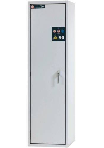 asecos Gasflaschenschrank feuerbeständig G90, 2 x 50 l Flaschen, B 600 mm, Tür links, grau-1