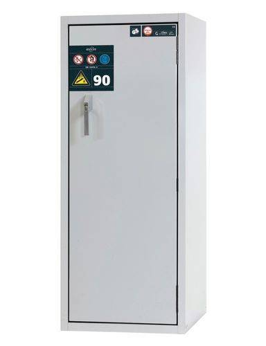 asecos Gasflaschenschrank feuerbeständig G90, 2 x 10 l Flaschen, B 600 mm, Tür rechts, grau-0