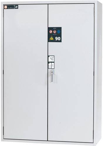 asecos Gasflaschenschrank feuerbeständig G90, 4 x 50 l Flaschen, B 1400 mm, 2-flügelige Tür, grau-1