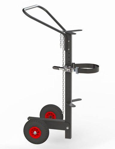 Gasflaschenwagen KM Ergo aus Stahl, für 1 Gasflasche mit max. Ø: 235 mm, Luftbereifung-0