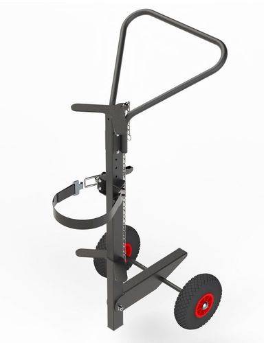 Gasflaschenwagen KM Ergo aus Stahl, für 1 Gasflasche mit max. Ø: 235 mm, Luftbereifung-1