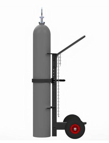 Gasflaschenwagen KM Ergo aus Stahl, für 1 Gasflasche mit max. Ø: 235 mm, Luftbereifung-2