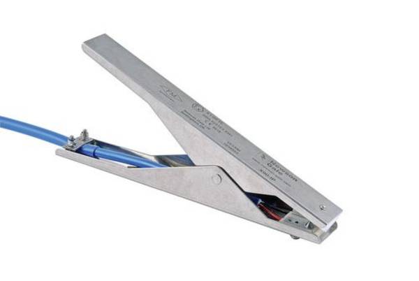 Edelstahl-Erdungszange Heavy Duty, 2-polig m. Schnellkupplung, L 235 mm, Öffnungsweite 40 mm, Atex