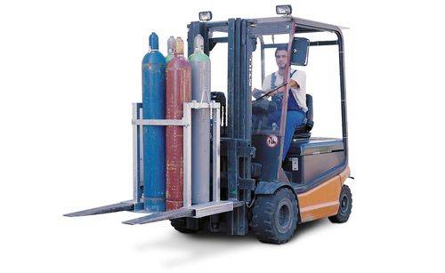 Gasflaschen-Transportgestell - Kapazität (max. Ø 250 mm) 4 Gasflaschen - Außenmaße (BxTxH) - 860x600x1125 mm-1