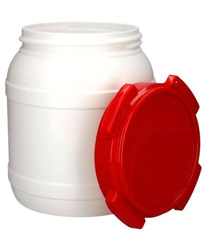 Weithalsfass WH 15, aus Polyethylen (PE), 15 Liter Volumen, weiß/rot-2