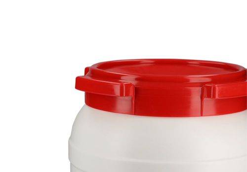 Weithalsfass WH 15, aus Polyethylen (PE), 15 Liter Volumen, weiß/rot-3