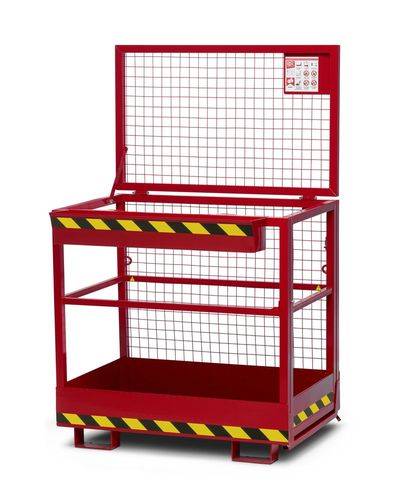 RR-Industrietechnik® Arbeitskorb Typ RAK, TK 300 kg, RAL 3000 feuerrot-1