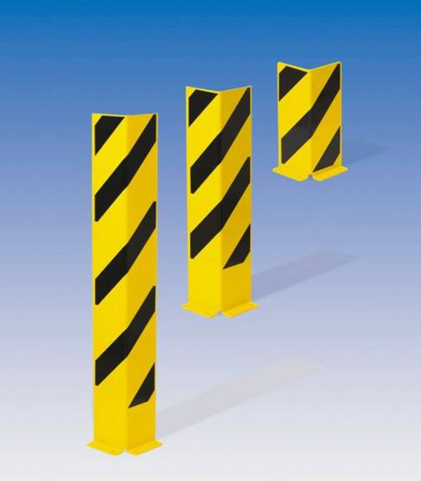Anfahrschutz-Winkel 800, kunststoffbeschichtet, gelb mit schwarzen Streifen, 800 x 160 mm