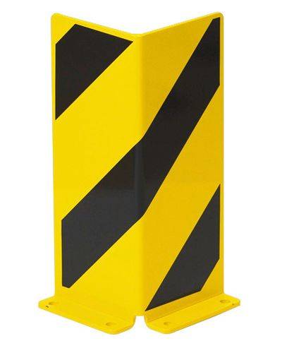 Anfahrschutz-Winkel 400, kunststoffbeschichtet, gelb mit schwarzen Streifen, 400 x 160 mm-1