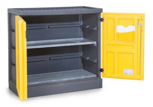 Umweltschrank PolyStore, Kunststoff, B 120 cm, 1 Auffangwanne, 1 Gitterrost verz., Typ PS 1211.1.1-3