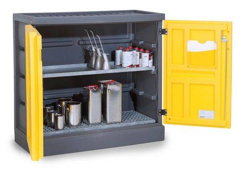 Umweltschrank PolyStore, Kunststoff, B 120 cm, 1 Auffangwanne, 1 Gitterrost verz., Typ PS 1211.1.1-4