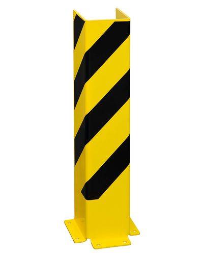 Anfahrschutz-U-Profil 800, kunststoffbeschichtet, gelb mit schwarzen Streifen, Höhe 800 mm-0