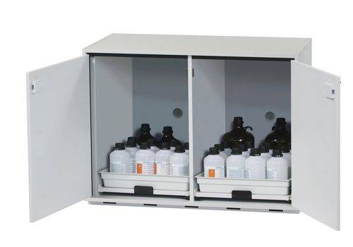 asecos Säuren- und Laugenunterbauschrank SL 1102, 2 Tablarauszüge, Höhe 800 mm-0
