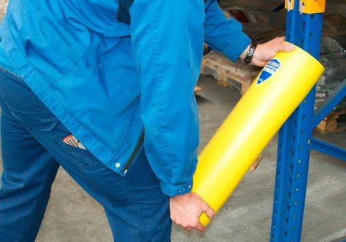Regalanfahrschutz Protector Typ M, signalgelb, für Regalpfeilerbreite 88 -100 mm-0