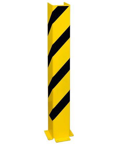 Anfahrschutz-U-Profil 1200, kunststoffbeschichtet, gelb mit schwarzen Streifen, Höhe 1200 mm-0