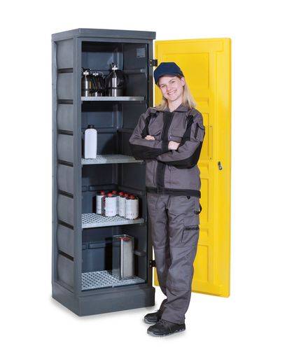 Denios Chemikalienschrank aus PE, HxBxT 1.990 x 610 x 640 mm, 4 Gitte-4