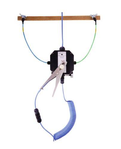 Erdungs-Wandstation EP mit LED-Anzeige, 5 m Kabel mit Edelstahlzange MD 120 mm, GRP-Gehäuse, Atex-0