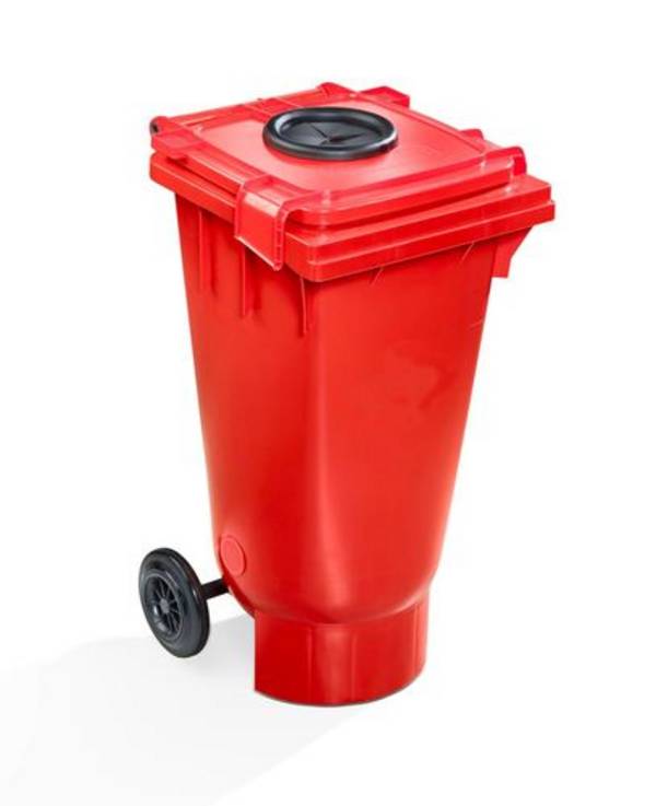 Transportbehälter m. Einwurföffnung u. UN-Zulassung für leere und teilentleerte Spraydosen,120 Liter