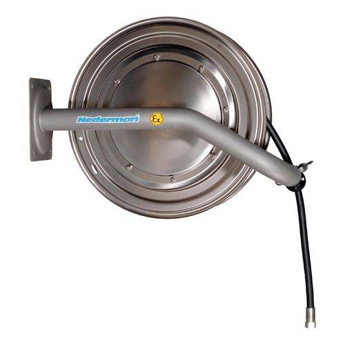 Schlauchaufroller EX-H07-S, inklusive 15m Schlauch, Ø 3/4", Edelstahl e-poliert, Atex