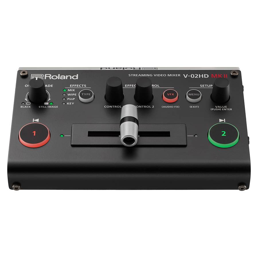 ROLAND V-02HD MK2 - Multi-Format Streaming Video-Mixer (2x HDMI-In & 2x HDMI-Out | USB-C Streaming | Embedded Audio)-0