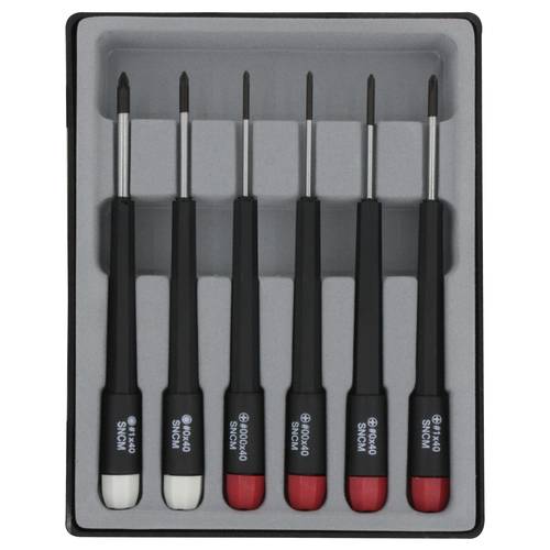 Thumbnail - Donau Elektronik Elektronik- u. Feinmechanik Schraubendreher-Set 6teilig Kreuzschlitz Phillips, Kreuzschlitz Pozidriv