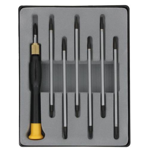 Donau Elektronik Werkstatt Wechselklingen-Set 8teilig Schlitz, Kreuzschlitz Phillips, Innen-Sechsrund (TX)