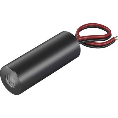 Zylinderförmiger schwarzer Sensor mit zwei herausragenden Drähten, roter und schwarzer Isolierung.