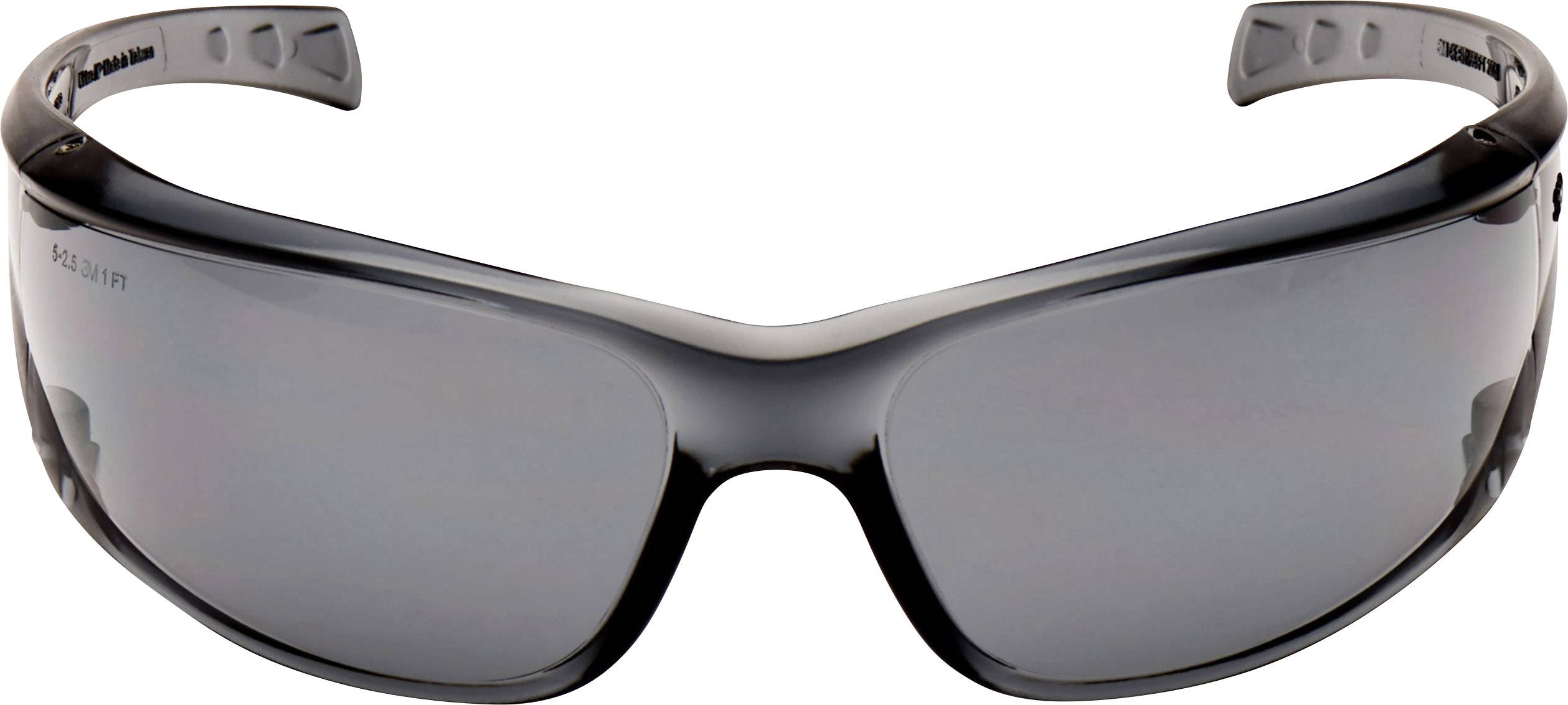 Schwarze Sonnenbrille mit gewölbtem Design und getönten Gläsern, geeignet für Sonnenschutz und modisches Accessoire.