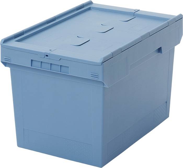 Mehrwegbehälter L610xB400xH440mm blau m.Klappdeckel BITO