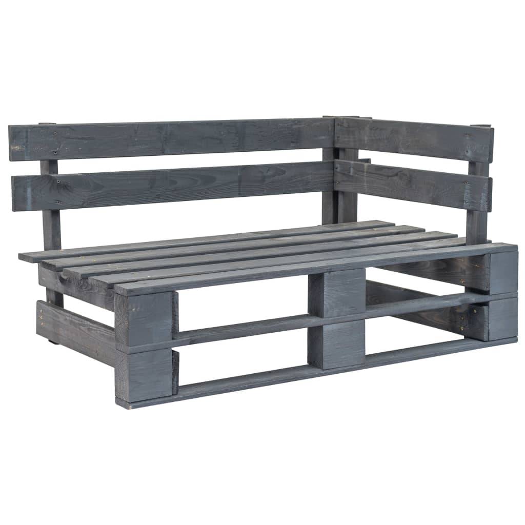vidaXL Outdoor-Eckbank Paletten Holz Grau-0