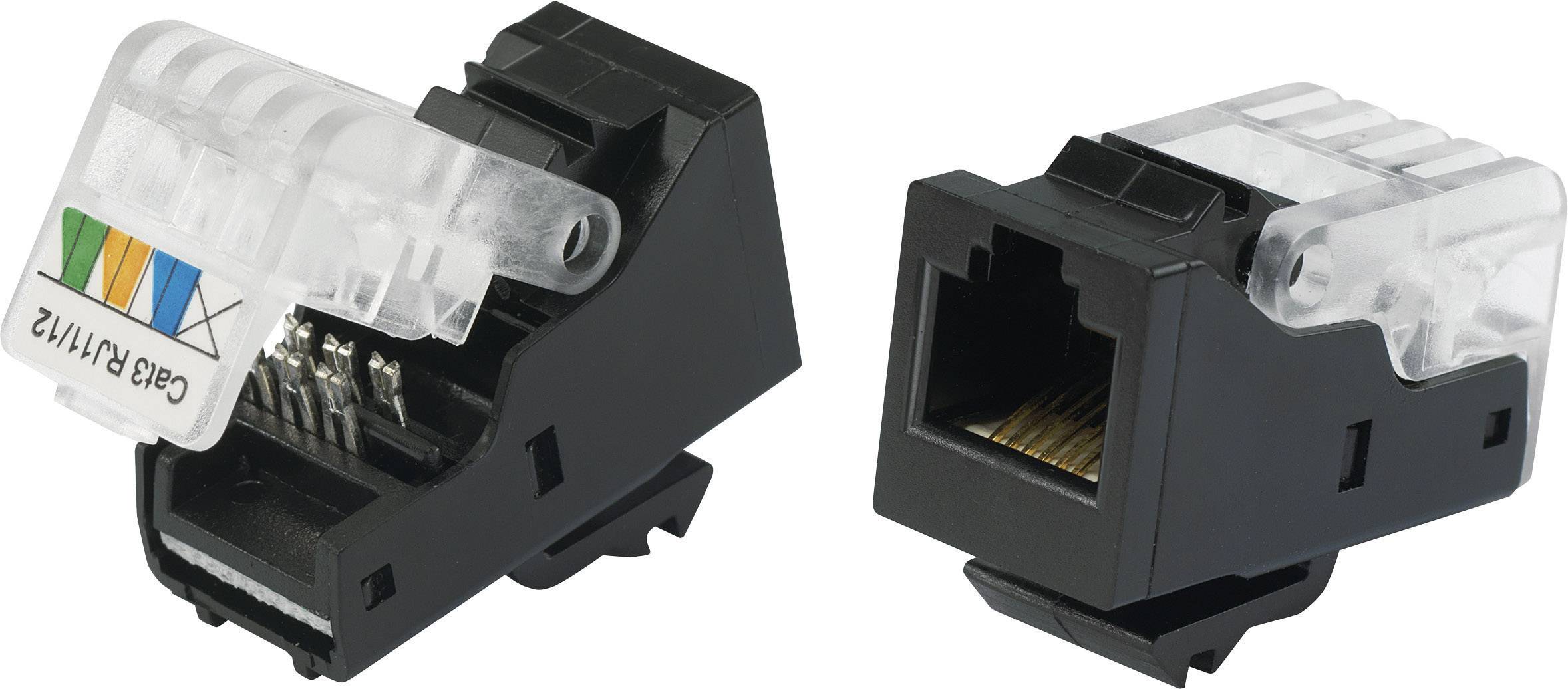 TruComponents 240019 Modular socket, tool-free, straight Black
