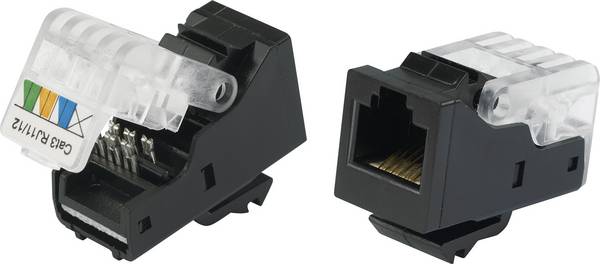 TRU COMPONENTS 93014c936 Modularbuchse, werkzeuglos Buchse, gerade Schwarz 1 St.