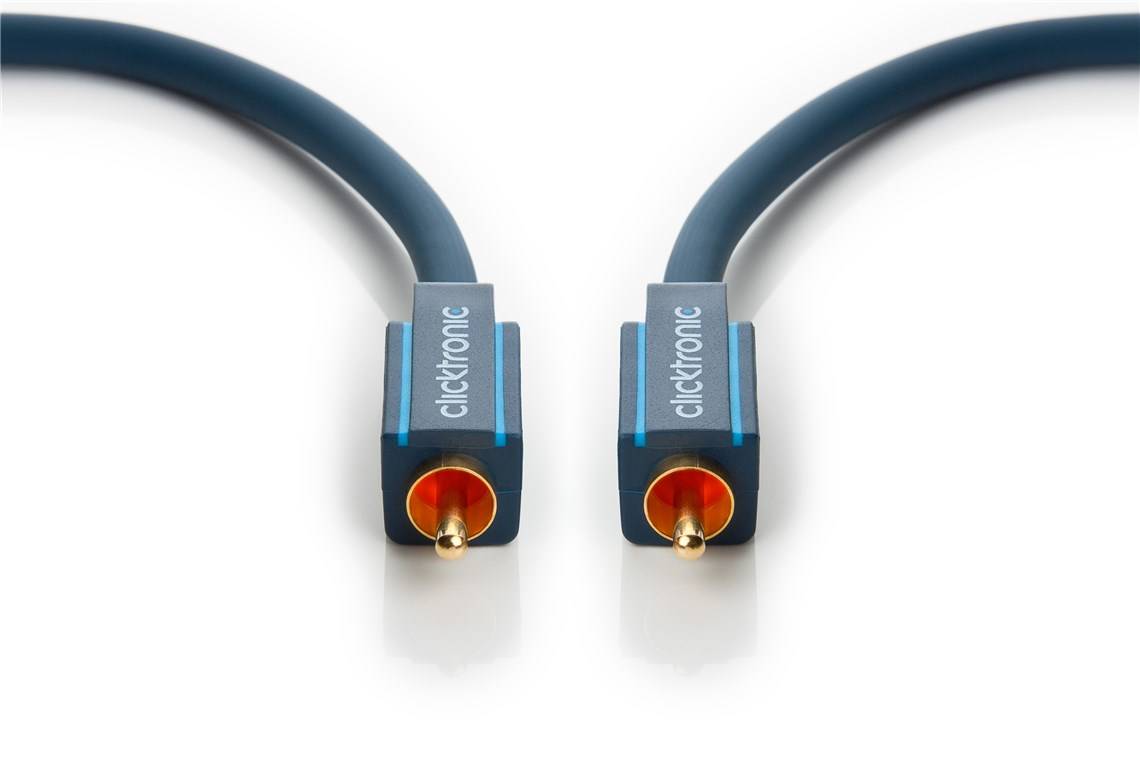 Clicktronic 70448 Cinch-Kabel Mono Audiokabel mit doppelter Schirmung & vergoldete Cinch-Stecker Monokabel mit OFC-Leite-1