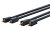 Clicktronic 70380 Cinch Kabel Stereo Audiokabel doppelt geschirmt vergoldete Cinch Stecker Audiokabel Grau 3m