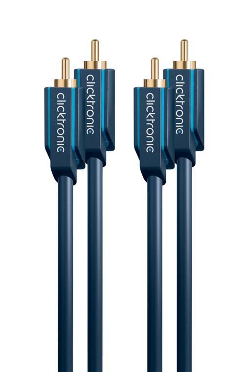 Clicktronic 70376 Cinch Kabel Stereo Audiokabel doppelt geschirmt vergoldete Cinch Stecker Audiokabel Grau 0.50 m-4