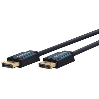Clicktronic 70716 DisplayPort Kabel 1.2 Monitorkabel 4K @ 60Hz Laptop DP Stecker 10.8 Gbit/s Bildschirmkabel Grau 15m