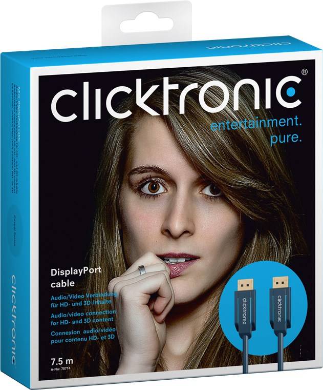 Clicktronic 70714 DisplayPort Kabel 1.2 Monitorkabel 4K @ 60Hz UHD Laptop DP Stecker 21.6 Gbit/s Bildschirmkabel 7,5m-5