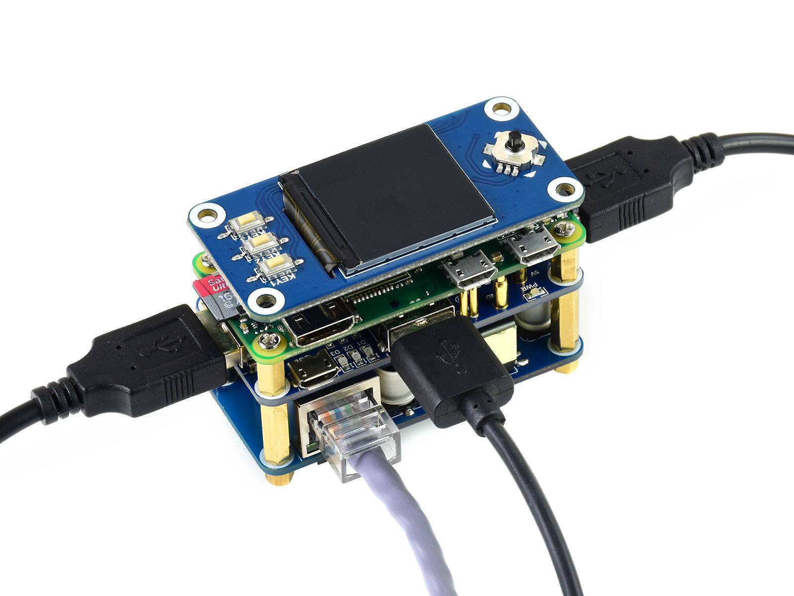 WaveShare PoE Ethernet USB HUB HAT for Raspberry Pi Zero 1x RJ45 3x USB-1