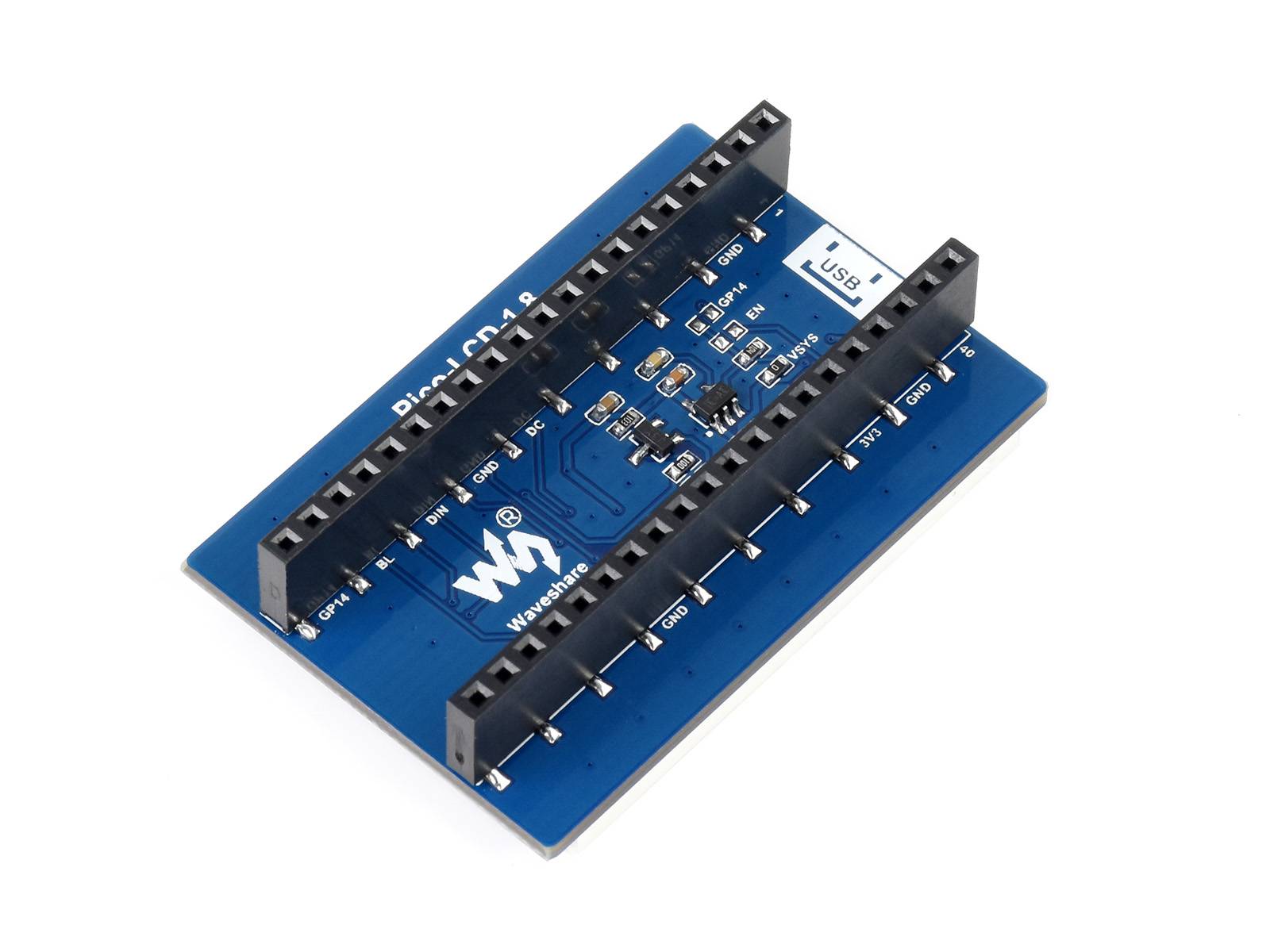 WaveShare 1.8inch LCD Display Module for Raspberry Pi Pico, 65K Colors, 160×128, SPI-3