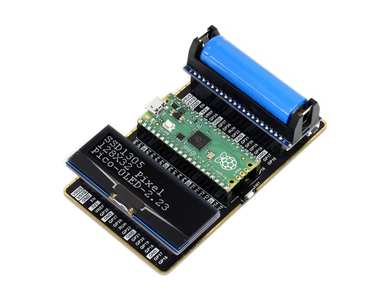 2,23 Zoll OLED Display Modul für Raspberry Pi Pico, 128x32, SPI/I2C-2