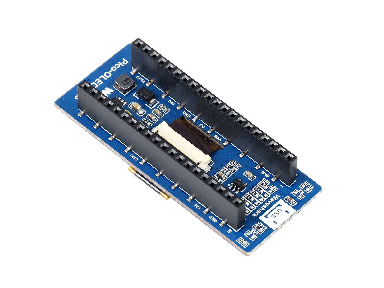 2,23 Zoll OLED Display Modul für Raspberry Pi Pico, 128x32, SPI/I2C-3